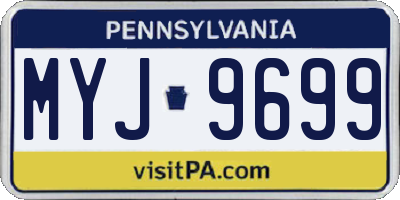 PA license plate MYJ9699