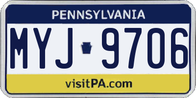 PA license plate MYJ9706