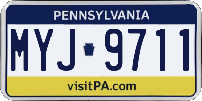 PA license plate MYJ9711