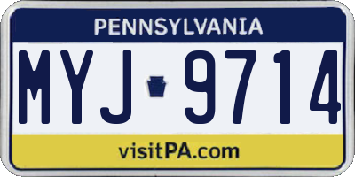 PA license plate MYJ9714