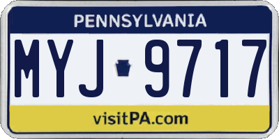 PA license plate MYJ9717