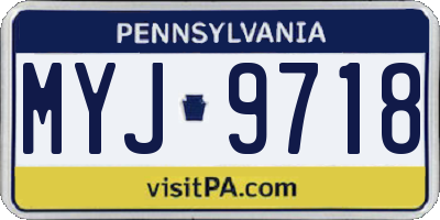 PA license plate MYJ9718