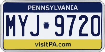 PA license plate MYJ9720