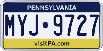 PA license plate MYJ9727