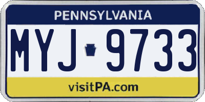 PA license plate MYJ9733