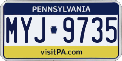 PA license plate MYJ9735