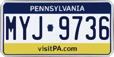 PA license plate MYJ9736