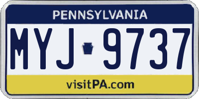 PA license plate MYJ9737