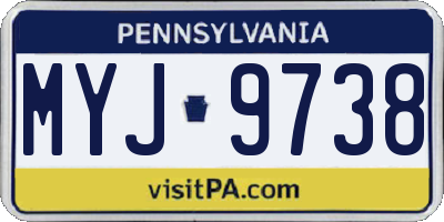 PA license plate MYJ9738