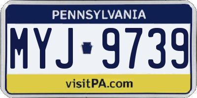 PA license plate MYJ9739