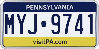 PA license plate MYJ9741