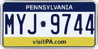 PA license plate MYJ9744