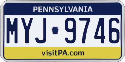 PA license plate MYJ9746
