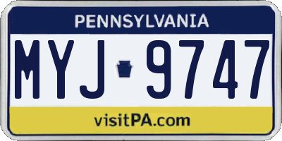 PA license plate MYJ9747