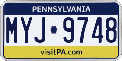 PA license plate MYJ9748