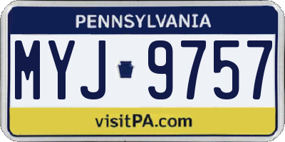 PA license plate MYJ9757