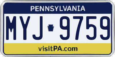 PA license plate MYJ9759