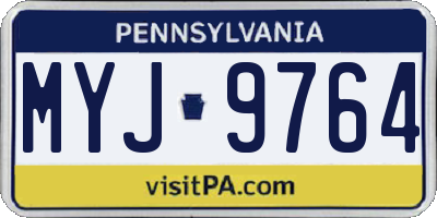 PA license plate MYJ9764