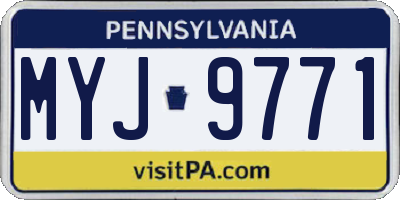PA license plate MYJ9771