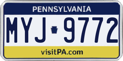 PA license plate MYJ9772