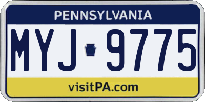 PA license plate MYJ9775