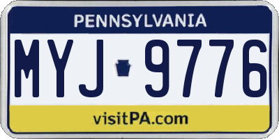 PA license plate MYJ9776