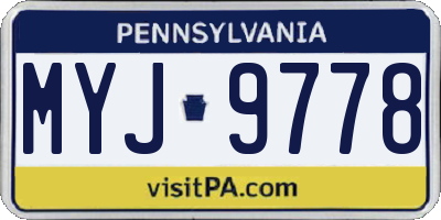 PA license plate MYJ9778