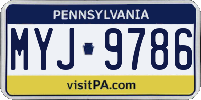 PA license plate MYJ9786