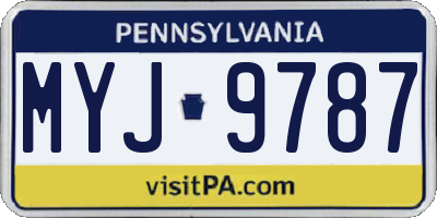 PA license plate MYJ9787