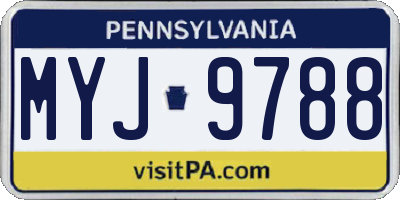 PA license plate MYJ9788