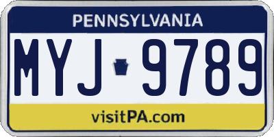 PA license plate MYJ9789