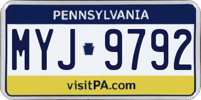 PA license plate MYJ9792