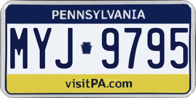 PA license plate MYJ9795