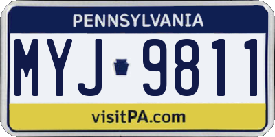 PA license plate MYJ9811