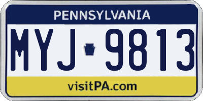 PA license plate MYJ9813