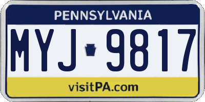 PA license plate MYJ9817