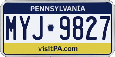 PA license plate MYJ9827
