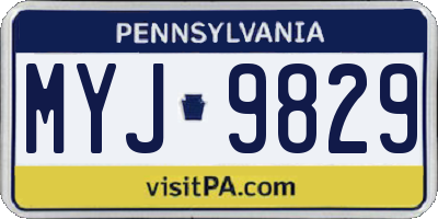 PA license plate MYJ9829
