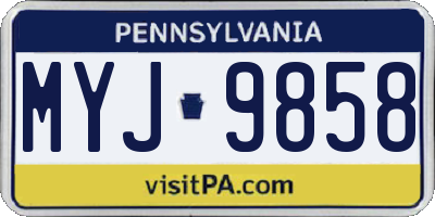 PA license plate MYJ9858
