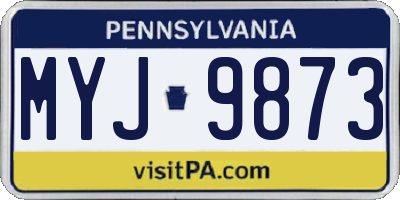 PA license plate MYJ9873