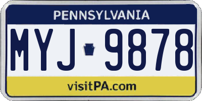 PA license plate MYJ9878