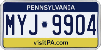 PA license plate MYJ9904