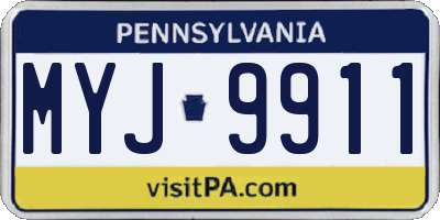 PA license plate MYJ9911