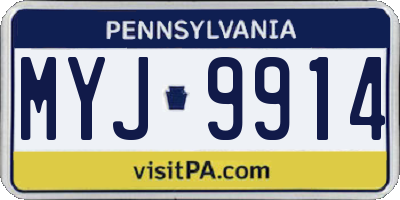 PA license plate MYJ9914
