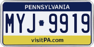 PA license plate MYJ9919