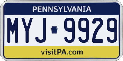 PA license plate MYJ9929