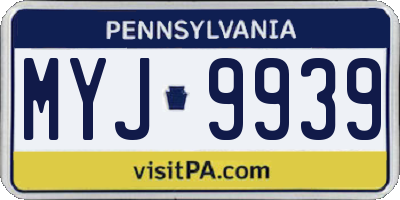PA license plate MYJ9939