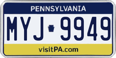 PA license plate MYJ9949