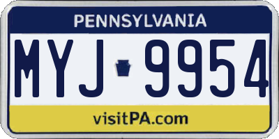 PA license plate MYJ9954