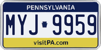 PA license plate MYJ9959